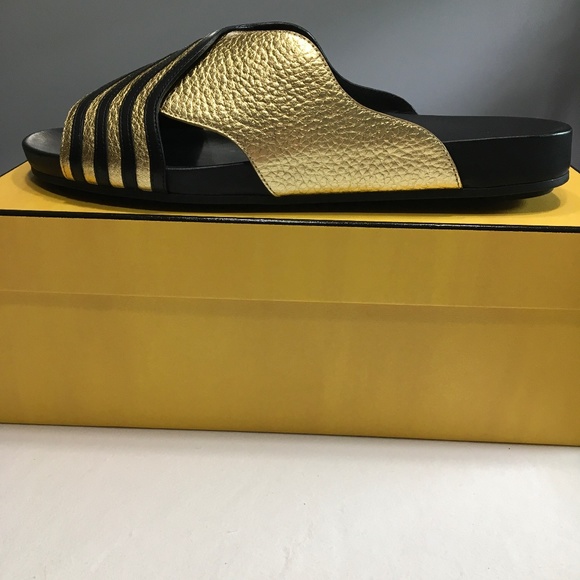 Fendi Gold/Black Edition Sandals - Picture 8 of 11